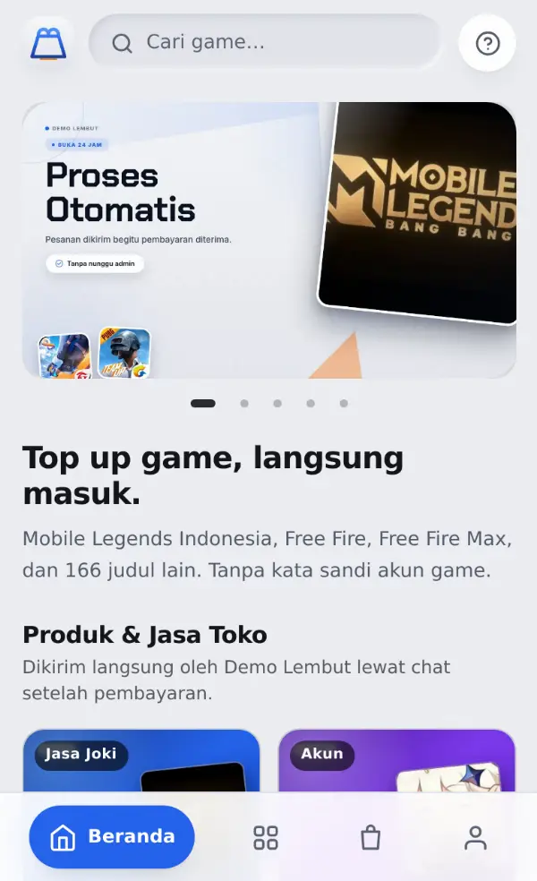 Pratinjau Template 10 — Lembut di layar HP