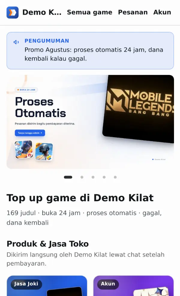 Pratinjau Template 5 — Kilat di layar HP